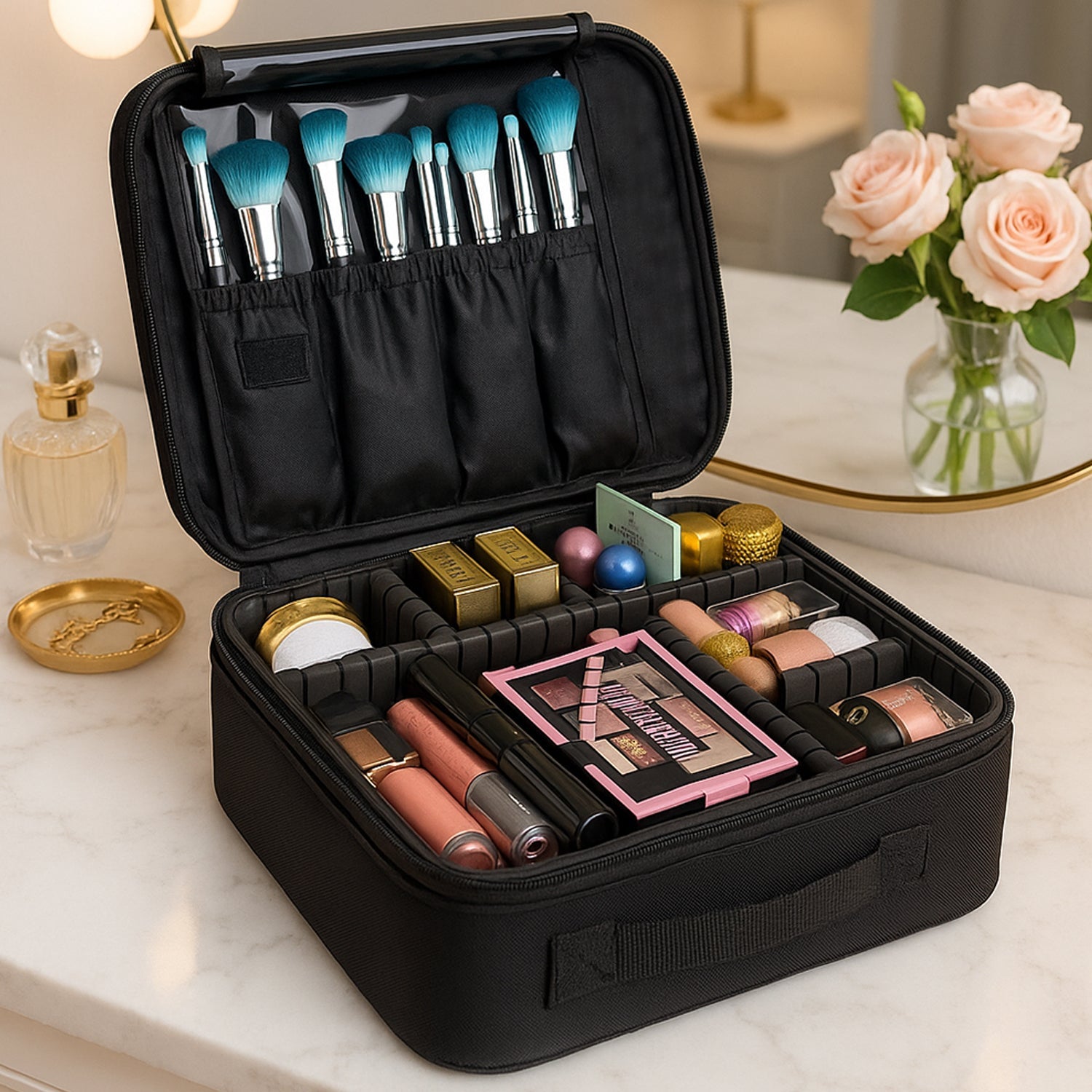 Cosmetic Storage Bag with LED Mirror
 Cosmetic Storage Bag with LED Mirror